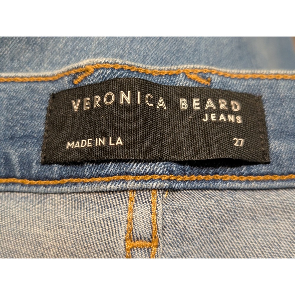 Veronica Beard Carson Ankle Flare High Rise Jeans Tide Down Blue Size 27 - Picture 2 of 8